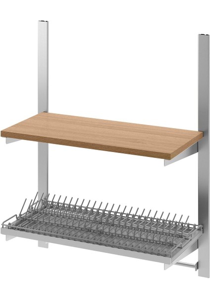 Asma Raylı Duvar Rafı, Paslanmaz Çelik-Dişbudak, Bulaşıklık fiyatları