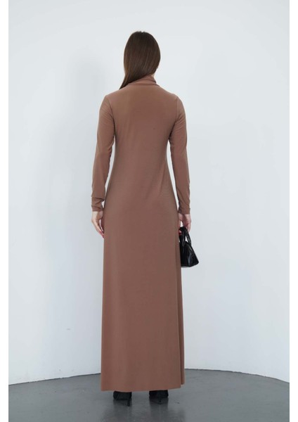 Dora Kadın Maxi Boy Balıkçı Yaka Sandy Elbise-Tarçın fırsatları