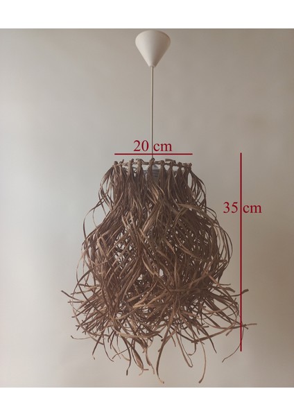 M-257 Kahverengi Rafya Avize 20X35 El Yapımı Salon Oturma Odası Yatak Odası ve Çocuk Odası Rafya Avize fiyatları