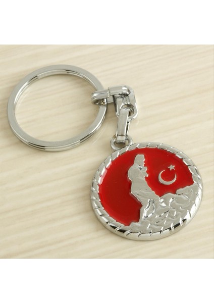 Msa-Shop Ay Yıldız Kemal Atatürk Metal Anahtarlık-Siyah
