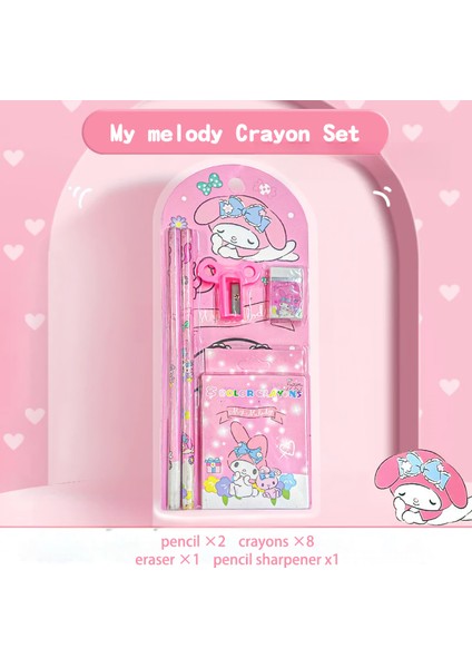 Sanrio My Melody Cinnamoroll Kuromi Kırtasiye Seti 12 Parça My Melody Kırtasiye Seti