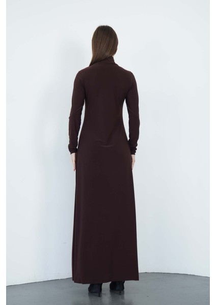 Dora Kadın Maxi Boy Balıkçı Yaka Sandy Elbise-Kahverengi fırsatları