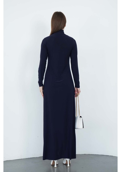 Dora Kadın Maxi Boy Balıkçı Yaka Sandy Elbise-Lacivert fırsatları