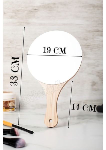 Ahşap Yuvarlak Makyaj ve El Aynası 7173011 fiyatları