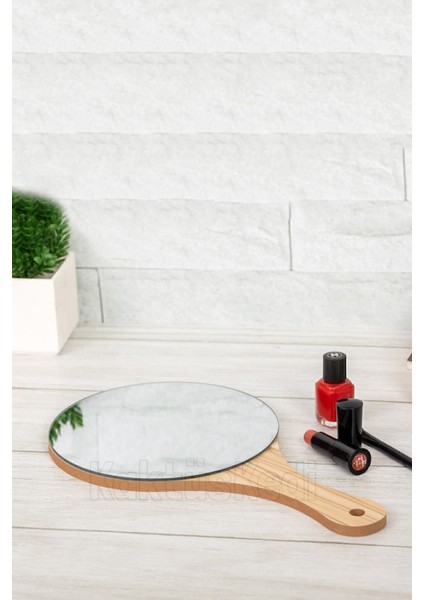 Ahşap Yuvarlak Makyaj ve El Aynası 7173011 modelleri