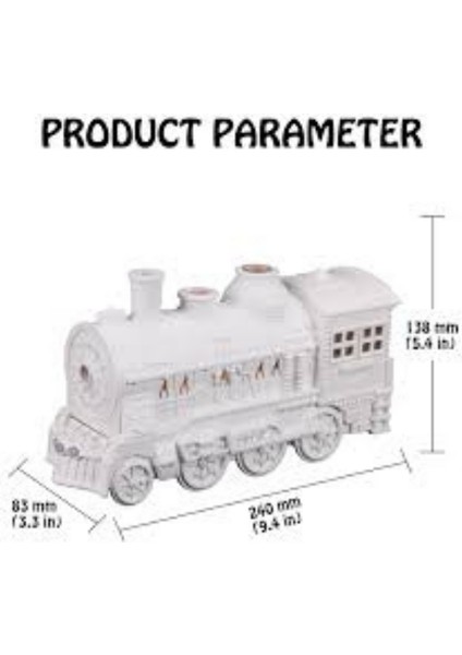 Tren Tasarımlı Uzaktan Kumandalı Buhar Nemlendirici – Çocuk Odası Için Sessiz, LED Işıklı, Aromaterapi Destekli Hava Nemlendirici