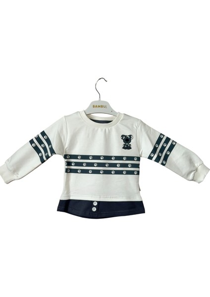 Erkek Bebek Hayvan Figürlü Düğme Detaylı Pamuklu 2'li Alt Üst Takım modelleri