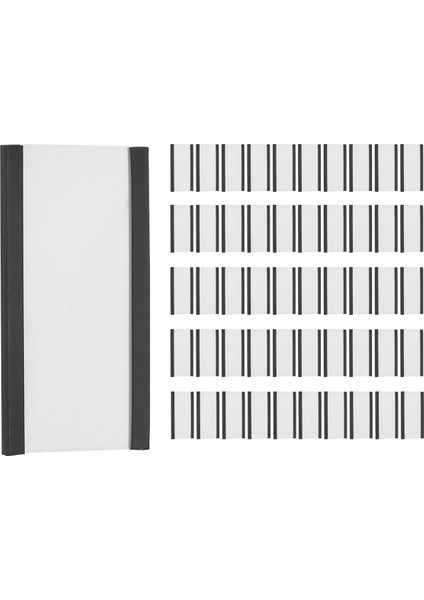 Metal Raf Için Net Plastik Koruyuculara Sahip Manyetik Veri Kartı Tutucuları Olan 50PCS Manyetik Etiket Tutucular (1 x 2 Inç) (Yurt Dışından)