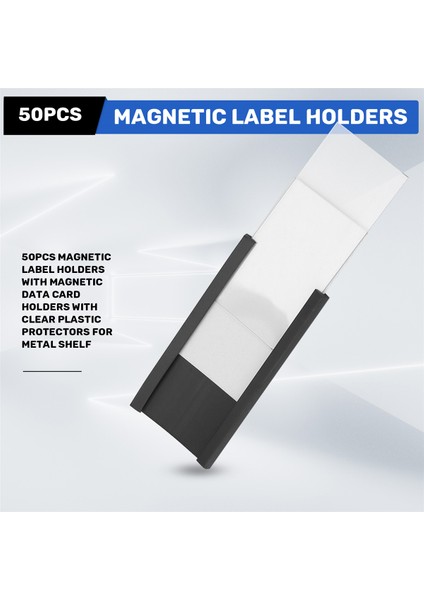 Metal Raf Için Net Plastik Koruyuculara Sahip Manyetik Veri Kartı Tutucuları Olan 50PCS Manyetik Etiket Tutucular (1 x 2 Inç) (Yurt Dışından) fırsatları