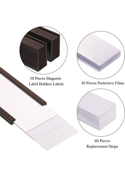 240PCS Metal Raf Için Berrak Plastik Koruyuculara Sahip Manyetik Veri Kartı Tutucuları Olan Manyetik Etiket Tutucular (1 x 3 Inç) (Yurt Dışından) modelleri