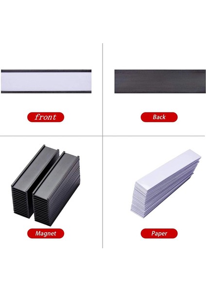 120PCS Manyetik Etiket Sahipleri Işaret ve Bilet Sahibi Metal Raf Etiket Organizasyonu Sahipleri Beyaz Tahta (Yurt Dışından) fırsatları