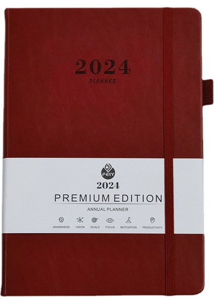 2024 Diary A5 Günlük Haftası A5 Office Için Günlük Planlayıcı Defterini Görüntüle 2024 Kırmızı Için Noel Hediye Günlüğü (Yurt Dışından)