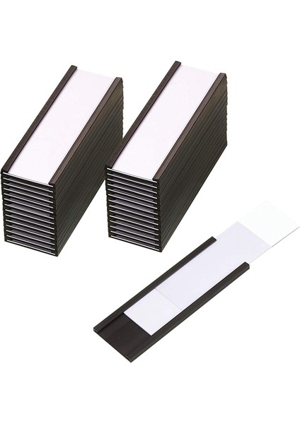 Metal Raf Için Net Plastik Koruyuculara Sahip Manyetik Veri Kartı Tutucuları Olan 150PCS Manyetik Etiket Tutucular (1 x 3 Inç) (Yurt Dışından) fiyatları