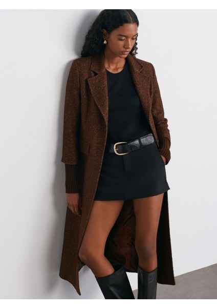 65478 Triko Detaylı Kaban-Kahve indirimleri