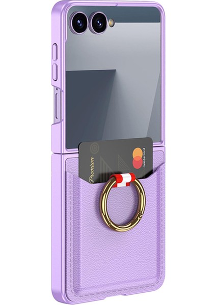 Samsung Galaxy Z Flip 7 Kılıf Luxring Wallet Lila