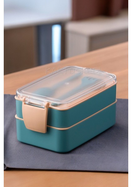 Bento 2 Katlı Yemek Kabı Turkuaz 900 ml 7172451