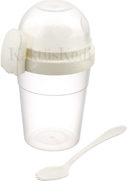 Kaşık Çatallı Meyveli Yoğurt Müsli Kabı - Yemek Taşıma ve Saklama Kabı - Öğün Bardağı Beyaz 7170771 modelleri