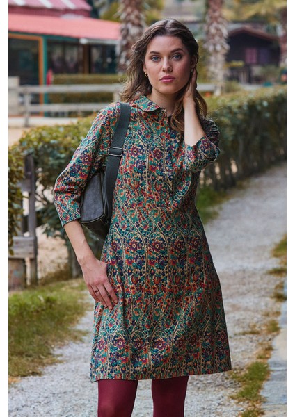 Gömlek Yaka Düğme Detaylı Kışlık Elbise fırsatları