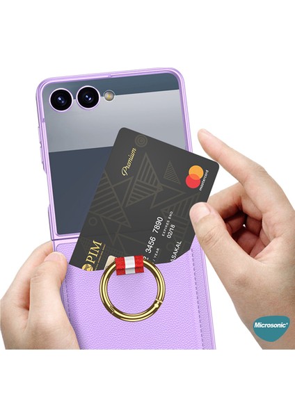 Samsung Galaxy Z Flip 7 Kılıf Luxring Wallet Rose Gold