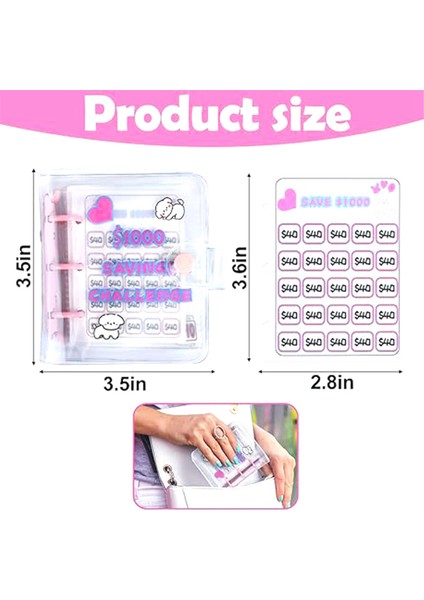 1000 Tasarruf Mücadelesi Zarflarla Mini Bağlayıcı Depolama Bütçeleme Bağlayıcı Bütçe Kitabı Nakit Tasarruf Zorluğu Kutusu Kiti (Yurt Dışından) modelleri
