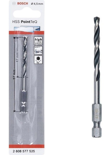 Bfs Bosch Point Teq Altıgen Şaftlı Hss Matkap Ucu 4,5 mm