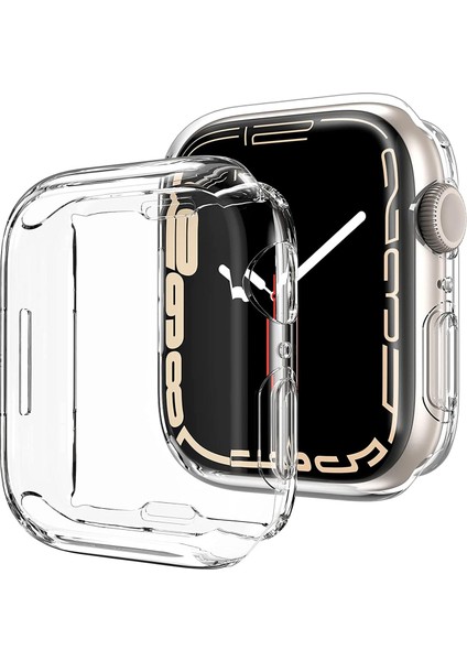 Apple Watch Series 11 46MM Kılıf 360 Full Round Soft Silicone Şeffaf