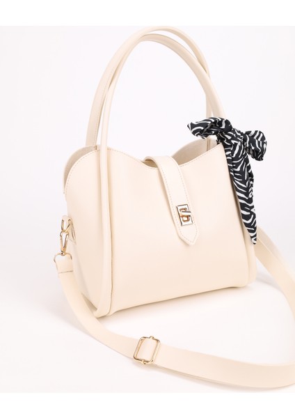 Kadın Kilit Detaylı Üç Bölmeli Tasarım Çıkarılabilir Makyaj Çantalı El ve Omuz Çantası Rio indirimleri