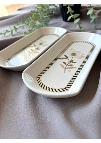Floral 2 Adet Oval Peynir Tabağı Kahvaltılık fiyatları