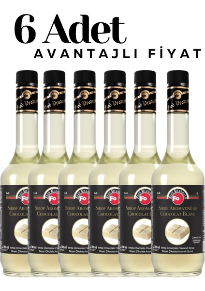 Beyaz Çikolata Aromalı Kokteyl Şurubu 700ML x 6 Adet
