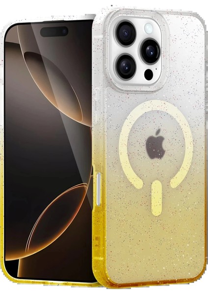 Bfs Apple iPhone 16 Pro Max Pummel Shiny Magsafe Kapak - Gold