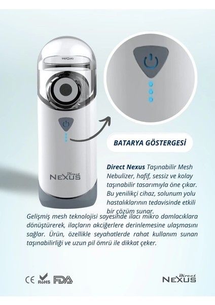 Bfs Direct Nexus Taşınabilir Mesh Hava Makinesi Nebulizatör indirimleri