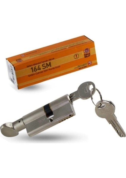 Kale Çelik Kapı Kilidi - Madal Topuzlu 164 Sm Kapı Bareli - 3 Anahtarlı Kilit - 5 Yıl Garantili