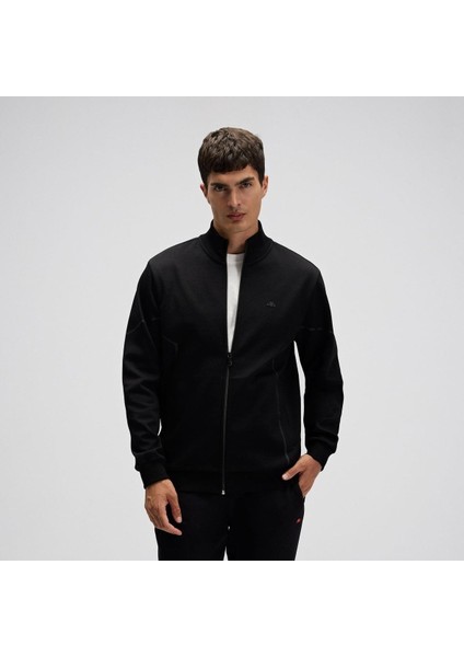EM545-BK Fermuarlı Erkek Sweatshirt - Siyah