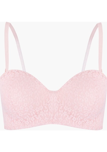 Pembe Nirvana Desteksiz Straplez Tek Sütyen