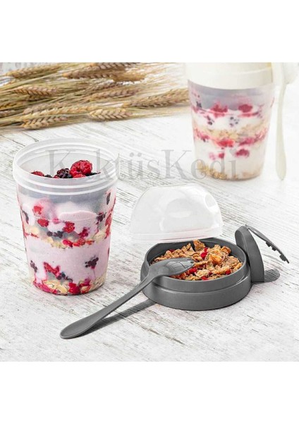 3'lü Set Çatal ve Kaşıklı Hazırla ve Çık Meyveli Yoğurt Kabı - Yemek Taşıma ve Saklama Kabı 7170801 fırsatları
