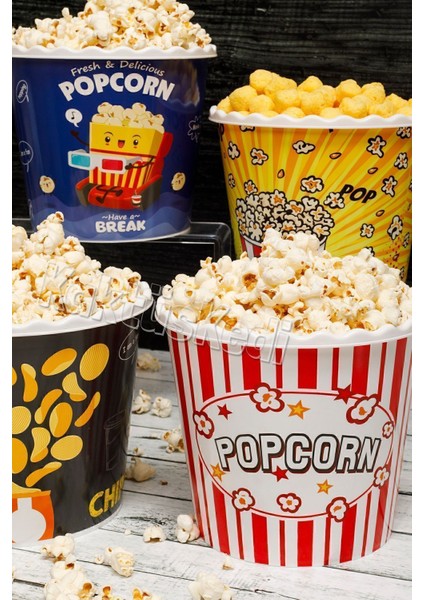 4 Adet Patlamış Mısır Kovası | Popcorn Kutusu Seti 7174271 fiyatları