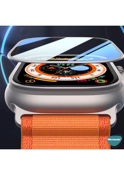 Apple Watch Ultra 3 Tam Kaplayan Cam Ekran Koruyucu V2 Gold