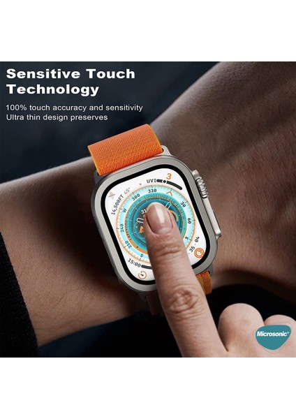 Apple Watch Ultra 3 Tam Kaplayan Cam Ekran Koruyucu V2 Gold