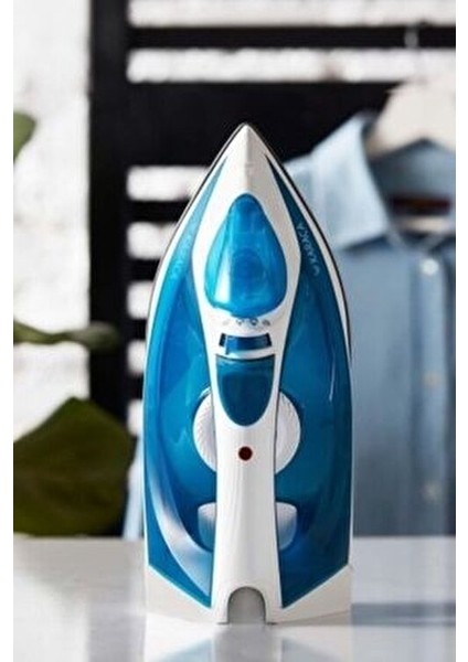 Avionic Pro Buharlı Ütü 2400W Güçlü Seramik Taban Mavi Renk 300 ml Su Kapasitesi