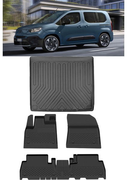 Fiat Doblo 2023 ve Sonrası 4.5d Paspas ve 3D Rizline Seperatörsüz Bagaj Havuzu Set