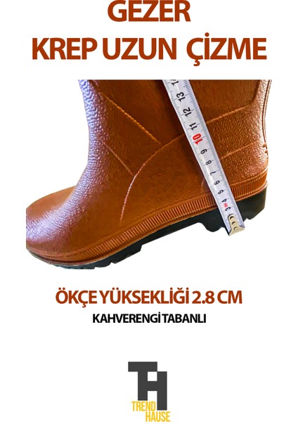 Gezer Krep Uzun Çizme Kahverengi Tabanlı indirimleri