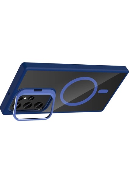 Bfs Samsung Galaxy S25 Ultra Remim Lensli Magsafe Standlı Kapak - Lacivert modelleri