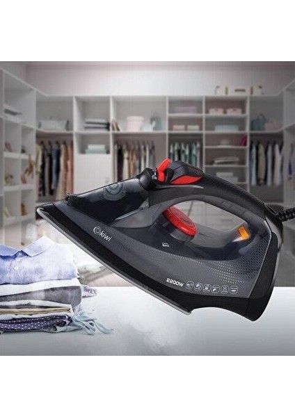 Buharlı Ütü Seramik Taban 2200W Siyah KSI-6322