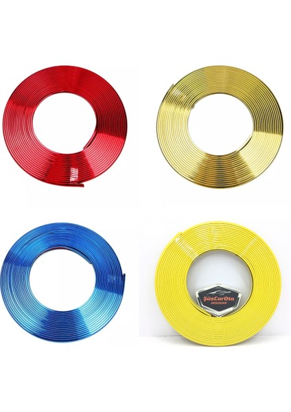 Araç Araba Oto Jant Fitili Metal Görünümlü Lastik Jant Trim Bandı Jant Şeriti 8 Metre fırsatları