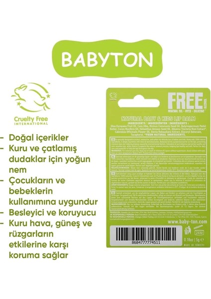 Bfs Babyton Bebek ve Çocuklar Için Doğal Dudak Koruyucu Balm Naturel fiyatları