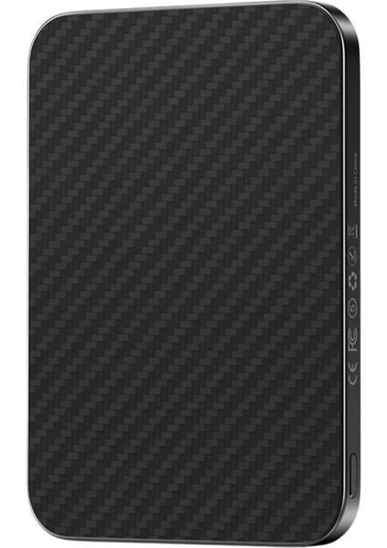 Apple Uyumlu Brendy Kevlar Fiber Tasarım 5.000 Mah 20W Type-C ve 15W Kablosuz Şarj Slim Magsafe Powerbank