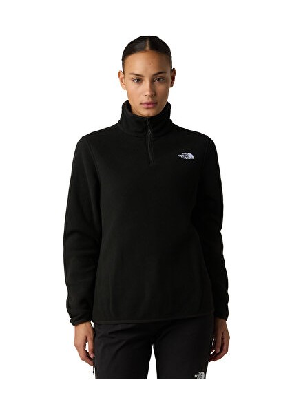 W Glacier Fleece 1/4 Zip Jacket Kadın Outdoor Çeyrek Fermuarlı Polar Üst NF0A8D2JJK31 Siyah modelleri