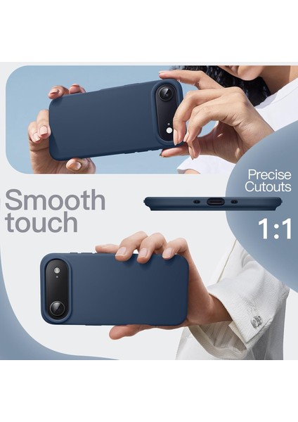 iPhone 17 Air Kılıf Lansman Kamera Çıkıntılı Içi Kadife Yumuşak Renkli Silikon Mat Hisli Süet Kapak