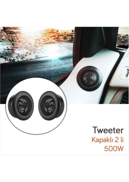 Carub Oto Kapaklı Tweeter Küçük Hoparlör 500W 2'li modelleri