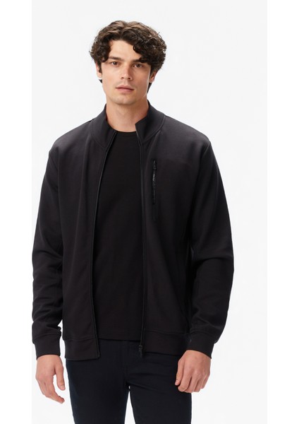 Erkek Siyah Classic Fit Fermuarlı Sweatshirt K57221T.0TB